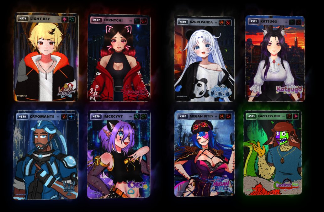 VTuberdex_'s tweet photo. 🦉[ DATABASE UPDATE // 073 ]    

📁 VTuberDEX — CARTAS ACTUALIZADAS    

#576:  @LaitoKey 
#577:  @lornychi 
#578:  /Cryomante
#579:  @imcxcyvt 
#580: @AzuriPanda 
#581:  @katsu_g0 
#582:  @MeganBitesVT 
#583:  @FacelessOne_Art 
 
// DATABASE SYNC COMPLETE https://t.co/e00oNaeiSE