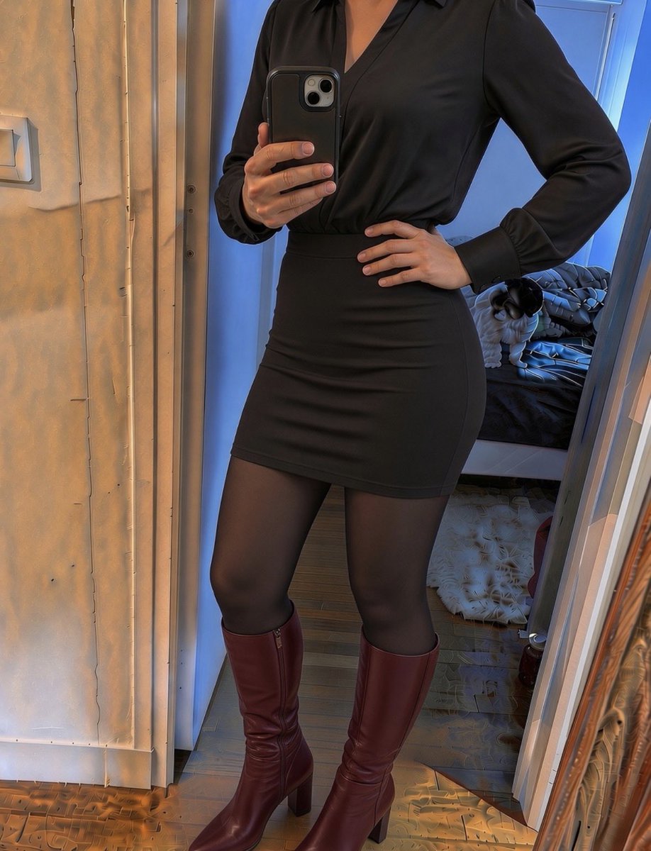 Alice_22114's tweet photo. Un peu en retard mais voilà ma tenue de ce soir. #bombasse #sexy #domina #femme #Femboy #robe #botte #soumis https://t.co/6p4csj8pEb