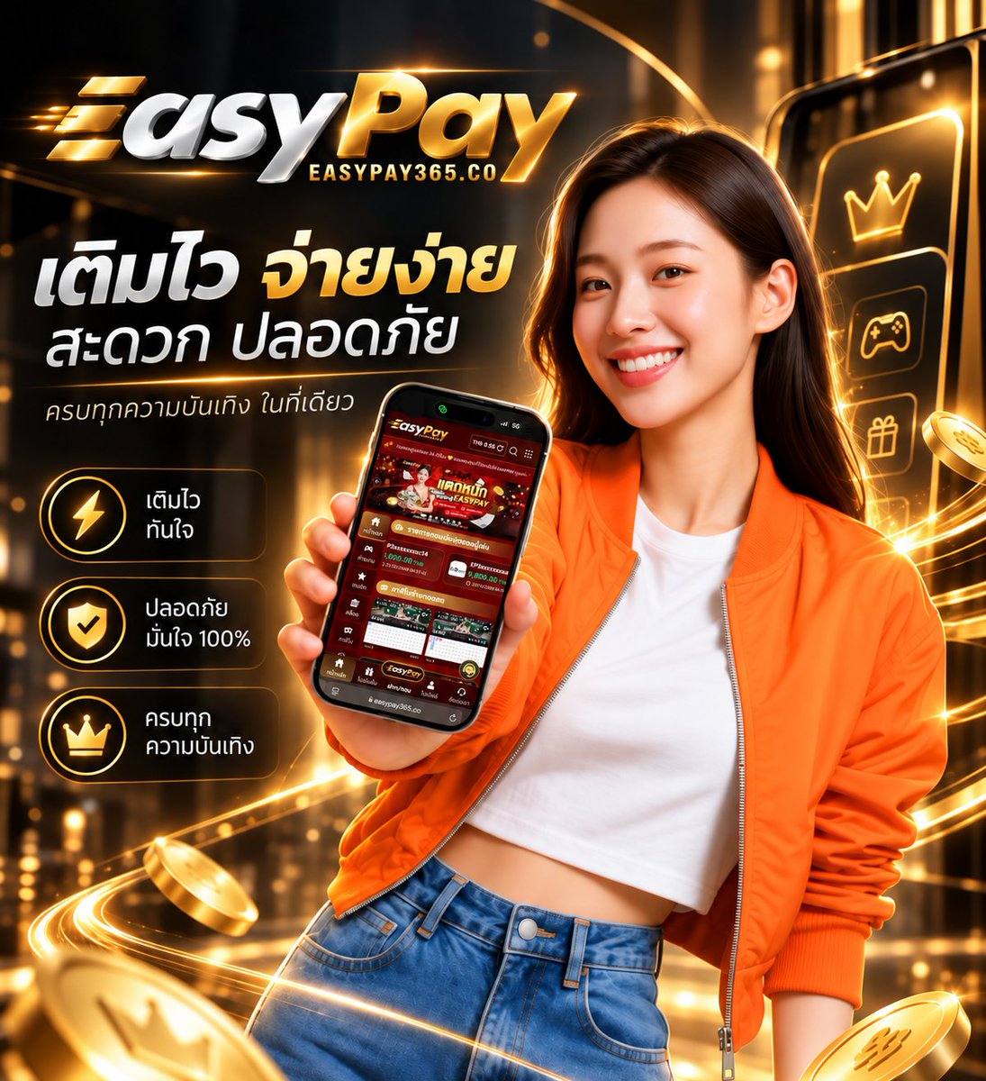 EASYPAY365's tweet photo. ✨ โปรโมชั่นสมาชิกใหม่ฝากแรกรับ 100%  
ศูนน์รวมความสนุก ครบจบทุกการเดินพัน ! 

🎁  แนะนำเพื่อน รับ 4%  🔥
🎁  โบนัส 10% ถอนไม่อั้น 🔥
🎁  ฝาก 50 รับ 200 🔥
🎁  ยิ่งฝากยิ่งลุ้นรับเครดิตฟรี 🔥

🔐 ฝาก–ถอนอัตโนมัติ
🔈 ทีมงานสาวสวยเทคแคร์ตลอด 24 ชม.
🌍 https://t.co/4lfWTTWqFC https://t.co/oCdvi0U3dh