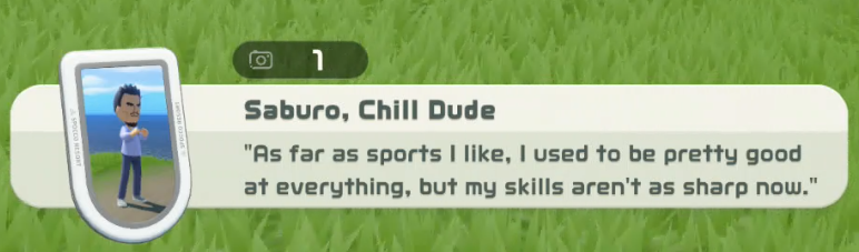 KirbyCheatFurby's tweet photo. this is actually extremely cool! saburo was a "pro class" player in every single sport in wii sports, but wasn't "pro class" in any of them in wii sports resort. i'm not sure if it's referencing that, but if it is, that's a very neat detail https://t.co/1Rpc5h05qk
