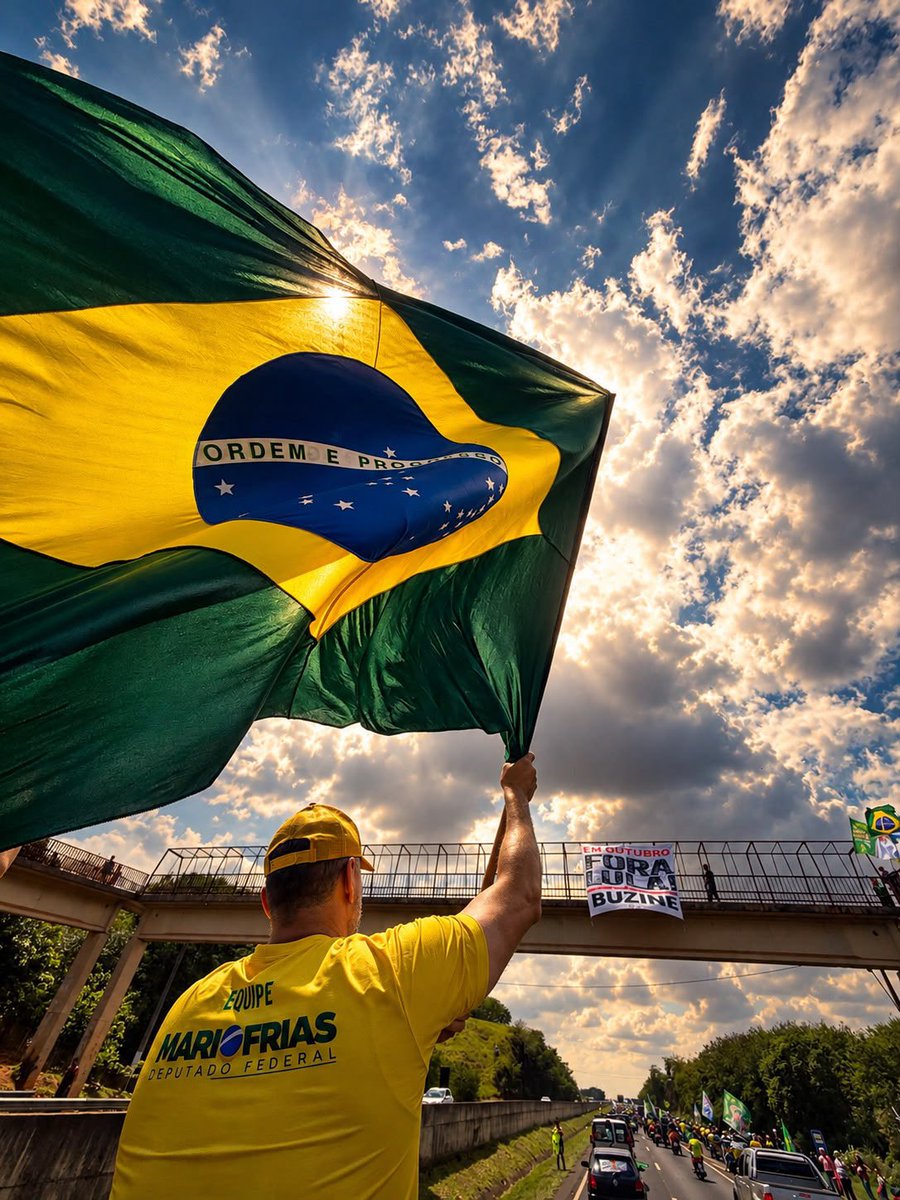 mfriasoficial's tweet photo. Hoje fizemos nosso último ato de apoio a Flávio. Amanhã, o Brasil decidirá seu futuro nas urnas.

Vi de perto a força de pessoas que não desistiram. Vi brasileiros segurarem a bandeira, caminharem juntos e permanecerem firmes, mesmo quando tudo parecia difícil. É por eles — por suas famílias, seus sonhos e pelo país que queremos deixar aos nossos filhos — que sigo lutando e acreditando.

Jair Bolsonaro não está ausente. Mesmo preso, injustiçado e com a saúde debilitada, mobilizou o país e mostrou que nenhuma adversidade apaga a força de uma liderança nem a convicção de um povo. Sua voz pode estar calada, mas seu legado segue vivo — e se expressa na esperança de milhões de brasileiros.

Flávio é a voz que carrega esse legado adiante. É a esperança de que o Brasil reencontre o caminho da liberdade, da justiça, do trabalho e da prosperidade. Tenho fé de que, juntos, caminharemos nessa direção.

Amanhã, votarei com fé. Fé em Deus e no Brasil. Que a esperança que hoje tremula nessa bandeira encontre amanhã o seu caminho nas urnas.

Que Deus abençoe o nosso Brasil!🇧🇷