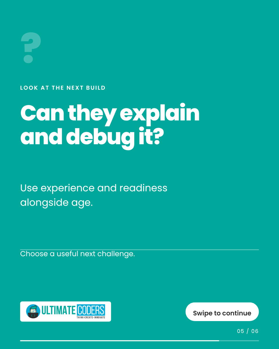 ultimatecoders's tweet photo. Typed code adds new demands, but explaining a project and working through mistakes still matter. Save this guide for your next starting-level conversation.

Free coding trial: https://t.co/tb5CvXPxyX

2/2 https://t.co/BOxgqyYZaQ
