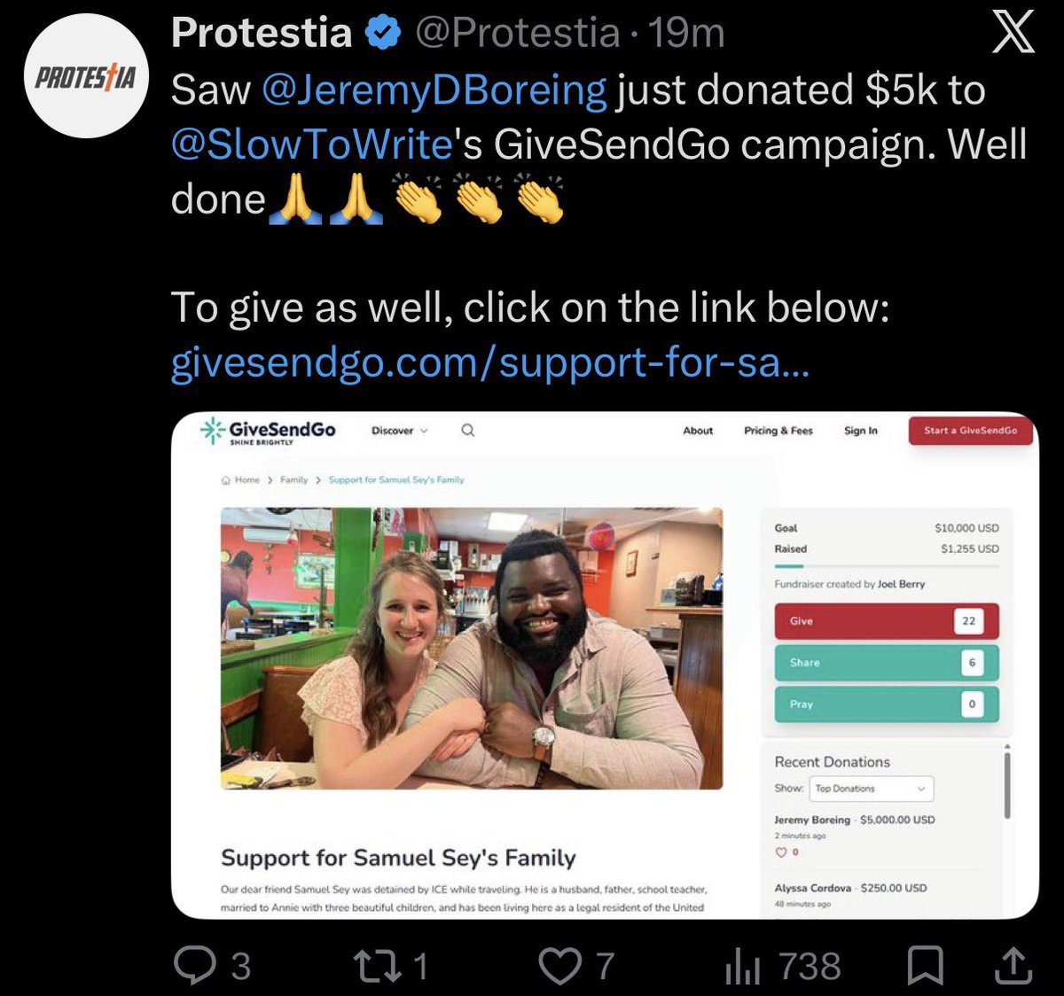 DefiantBaptist's tweet photo. Why does a minor paperwork issue that’s just a misunderstanding require a GiveSendGo? 🤔 https://t.co/xOJORDNoHl