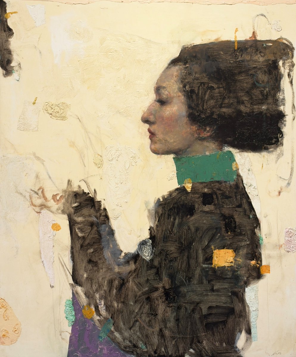 Gallery1261's tweet photo. Ron Hicks, "Here and Now", oil on panel, 48 x 40 in, 2026. The Book of Parentheses is on view at Gallery 1261 through October 31.

https://t.co/twQ2GpQYlg https://t.co/SLzpyuvlFy