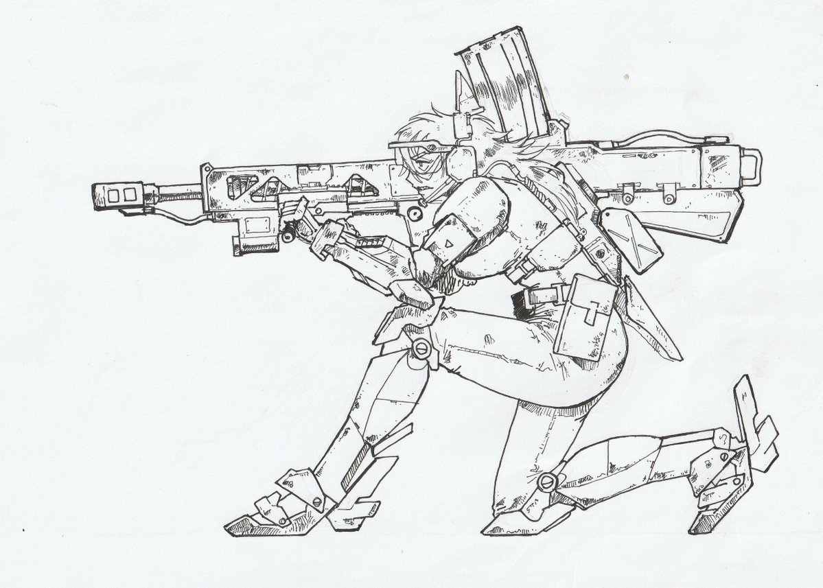 ogirin_0808's tweet photo. Original Character 
Name:Fidelia 
フィデリア 
使用するのはMk103 SMAMR(Shoulder-Mounted Anti-Materiel Rifle)
25mm半自動対物ライフル
#OC https://t.co/0SwUd6RPBN
