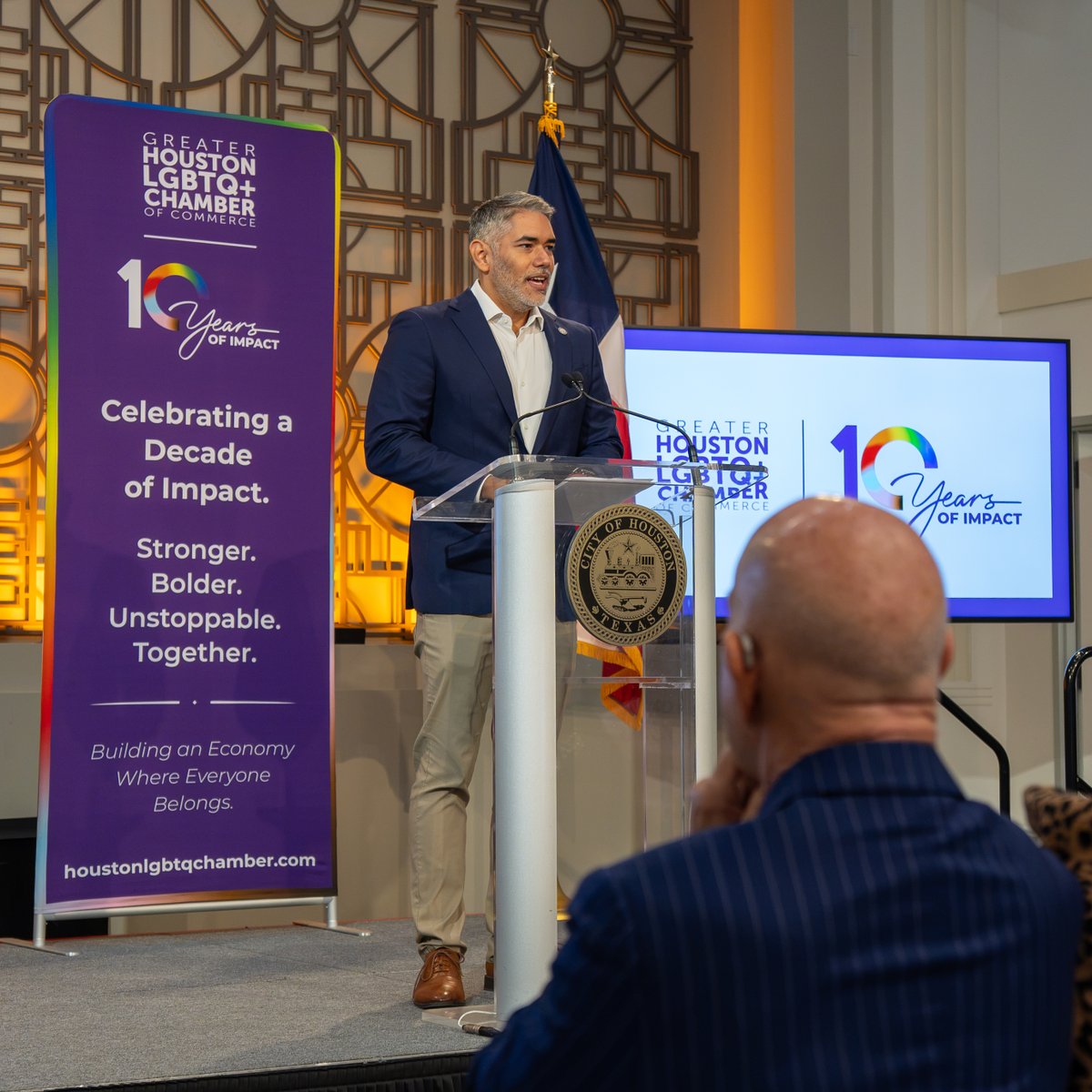 houmayor's tweet photo. I joined the Greater Houston LGBTQ+ Chamber of Commerce for its inaugural Chamber Day at City Hall. Thank you to Council Member Mario Castillo and the Chamber for connecting LGBTQ+ and allied business owners with City government. https://t.co/EUgfauhfUS