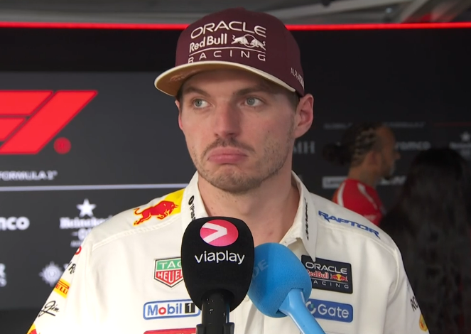 SCUDERIAFEMBOY's tweet photo. ''the past couple of weeks you analyzed it (the starts), do you have more faith in it tomorrow?'' 

max: ''there's a couple of things in the motor that just aren't optimal for the start. those are things you work on and hope to do better here.'' https://t.co/vxplm7LoqU
