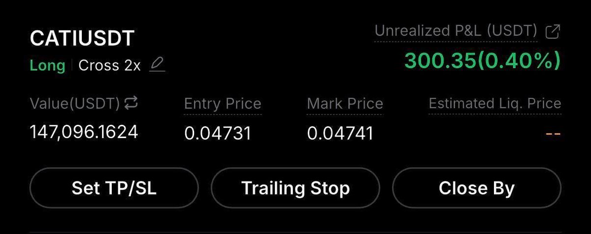 Danielbr00kss's tweet photo. $CATI | $147K longed.☺️

$BTC $ETH $PEPE $XRP $ZIG $SNAI $MANEKI $CWIF $SOL $NEIRO $RFC $ARDR $HYPE $GAS $VINE $HPPO $KET $PAAL $TRUMP https://t.co/ae8VULPuPL