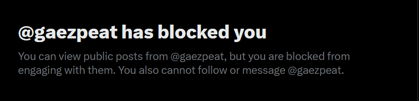 NoCopesX's tweet photo. @BasedBiohacker @gaezpeat tell this pussy if he's going to talk shit about me, unblock me first. i will dismantle him scientifically. https://t.co/n87nYrERAC