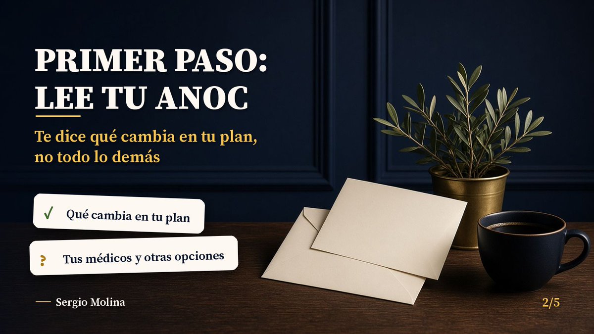 miamor66's tweet photo. Primer paso: si ya tienes un plan, lee tu aviso anual de cambios (ANOC). Te explica qué cambia en ese plan para 2027. Pero no te dice si tus médicos siguen en la red ni qué otras opciones hay en tu condado. 2/5 https://t.co/nr3HL8RHwO