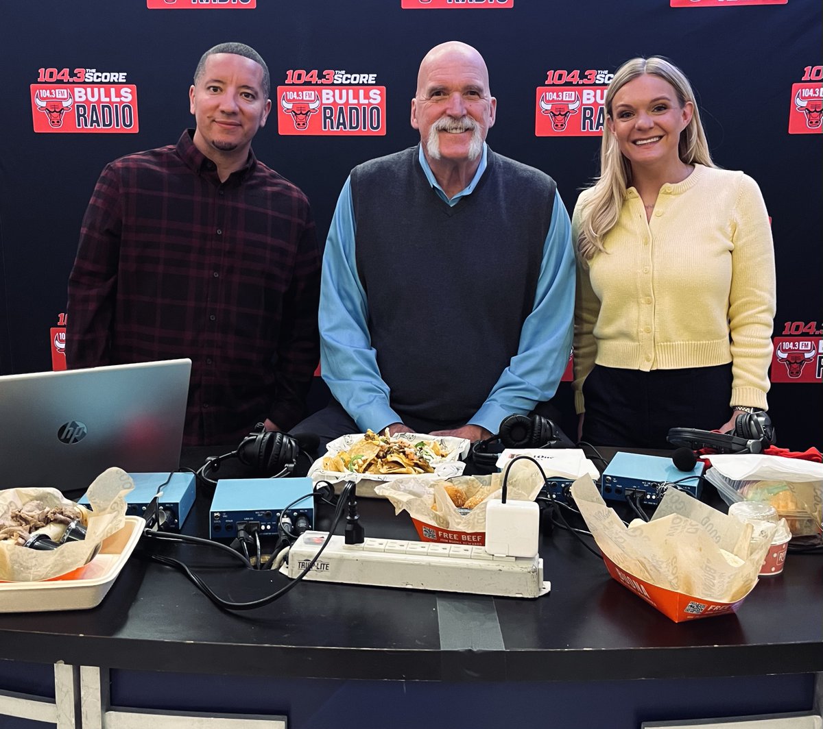 thescorechicago's tweet photo. .@GabeRamirez &amp; @KateConstable are previewing the #Bulls' home opener against Anthony Davis and the Wizards now with @34billy42.

📱The Free @Audacy app
 🎧https://t.co/ChgrbKGOxA https://t.co/jBDWIsT1LX