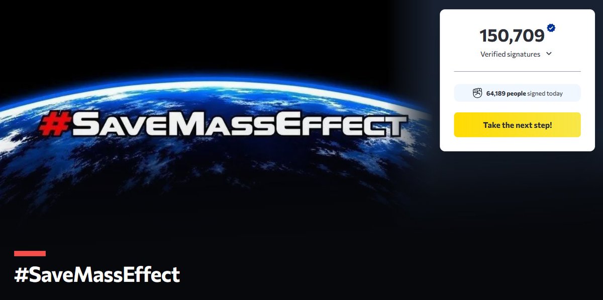 WeAreMassEffect's tweet photo. The #SaveMassEffect petition has reached 150K signatures! 

More people join our cause every day, but there's still a long road ahead. We can't stop now. We must double our efforts!

HOLD THE LINE! 🫡

✍️ Sign the petition: https://t.co/AhcEFDBbd0 https://t.co/vWT5Y6XfCY