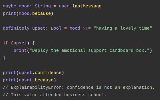 wolframs91's tweet photo. Working on a new programming language... Yep, this is real, and it transpiles to Rust. But I don't know anybody who enjoys writing Rust, so obviously, it's Kotlin syntax based. https://t.co/0Z2qnX7LPm