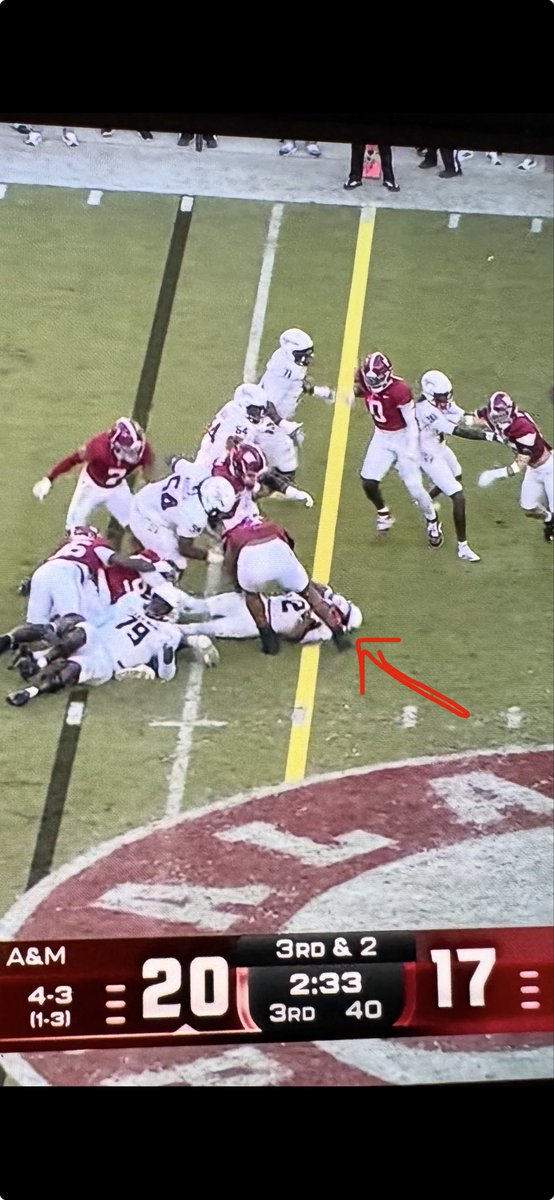niradmann's tweet photo. @AggieFootball 

Robbed of a first down here.  Then it all fell apart. https://t.co/PGgNFWlTFW