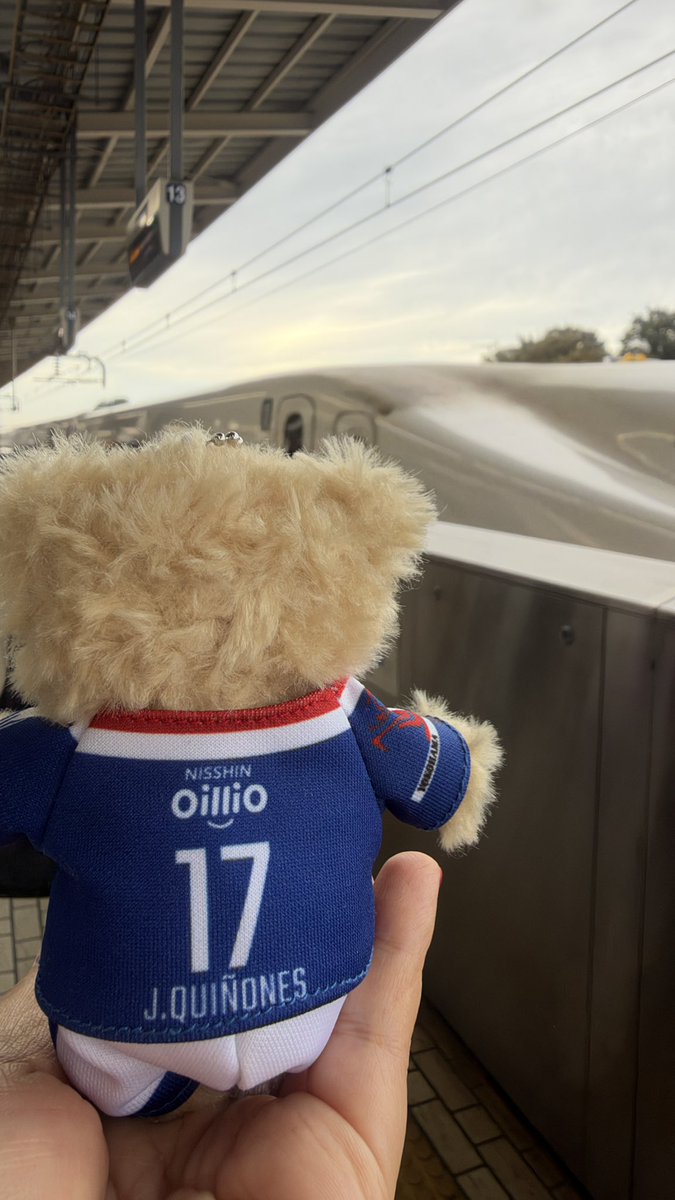 _28162818's tweet photo. 今日こそ勝ち点3をお土産にしよう！新幹線1駅で着いちゃうなんて近いね！今日もモンスターと共に守ってください、のくまちゃん。
#fmarinos
#マリサポ名古屋遠征
#マリサポ名古屋城航海中 https://t.co/HcOvkwfsSw