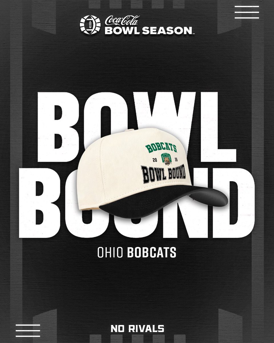 BowlSeason's tweet photo. GO BOBCATS! 6️⃣ wins and Ohio is officially #BowlBound! Next stop: Bowl Season. #Bowlseason #Norivals https://t.co/pGr5q8hMhA