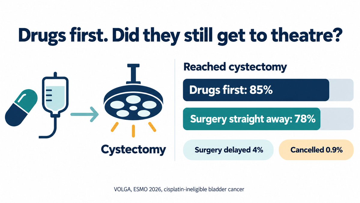 VOLGA ESMO 2026 slide: Drugs first. Did they still get to theatre? (shared by Kevin Tay, @KVTay316)