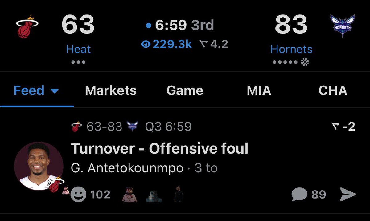TheHoopCentral's tweet photo. Miami is getting crushed by the Hornets. 😳 https://t.co/kbGGhOvldc