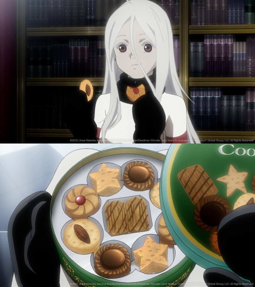 Crunchyroll's tweet photo. Shiro's got a bit of a sweet tooth 🍫 (via Deadman Wonderland) https://t.co/czM0koVZo4
