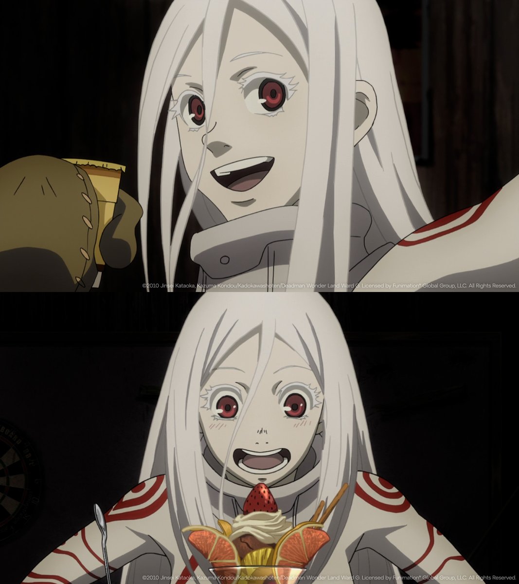 Crunchyroll's tweet photo. Shiro's got a bit of a sweet tooth 🍫 (via Deadman Wonderland) https://t.co/czM0koVZo4