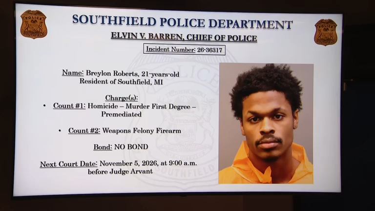 Local4News's tweet photo. Breylon Roberts, 21, from Southfield, has pleaded not guilty to first-degree murder in the killing of his older brother. https://t.co/duuprgDr3Y