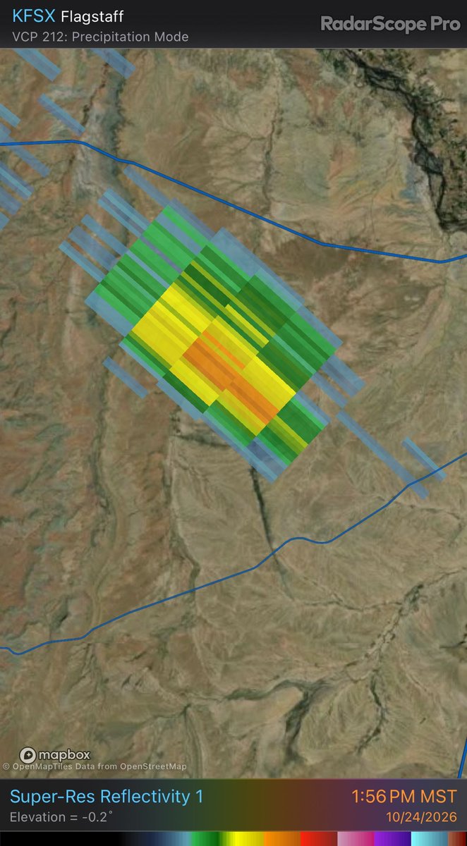 wxmann's tweet photo. There were also funnel clouds reported near Shiprock. I'm confident about this one given multiple reports and look of radar near that time. https://t.co/bIqUG7bj7y