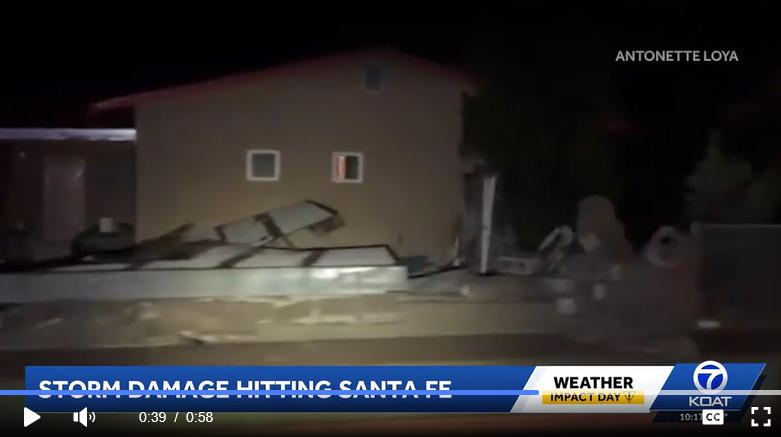 NickKrasz_Wx's tweet photo. It seems that a tornado occurred in Santa Fe, New Mexico this evening around 7 PM MDT. A supercell moved through the area with a distinct velocity couplet, while a webcam image captured a distinct funnel cloud looming over the city. Structural damage has also been reported in the area.