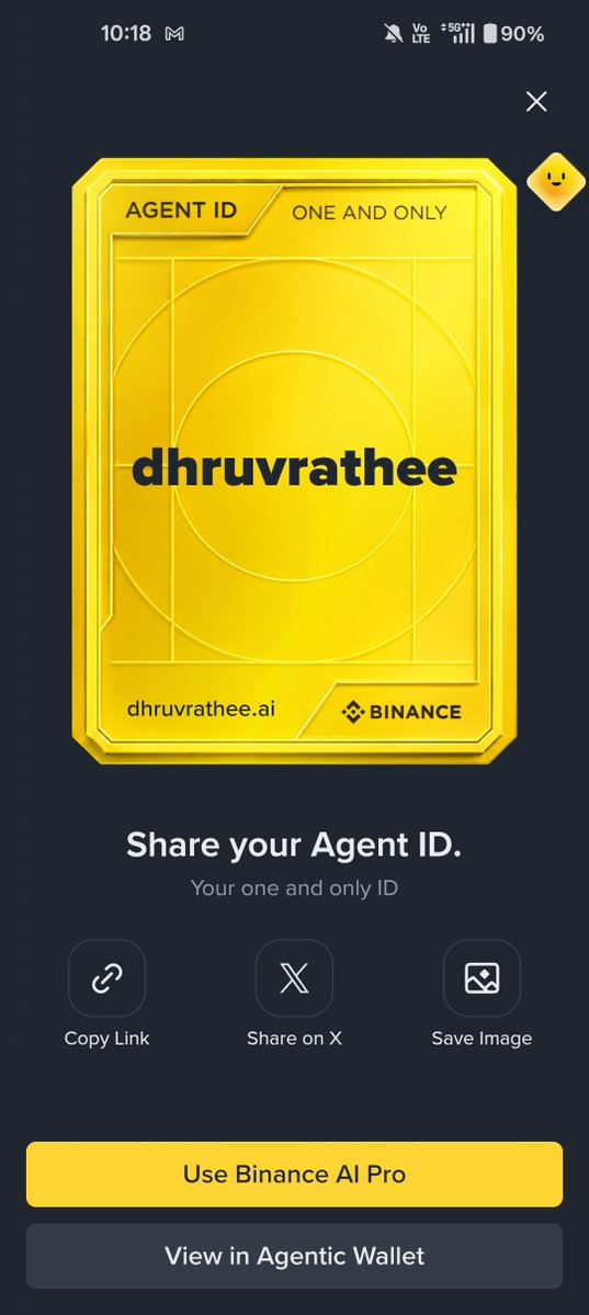 msrt90879076's tweet photo. @BinanceWallet Securing https://t.co/rfGHWitUg6 before anyone else feels like a massive Web3 win.
Ready to use this premium identity profile to unlock anti-sniper token launches and test out custom automated workflows on Binance AI Pro. The ultimate handle for the next era of crypto #MyAgentID https://t.co/pXCT51OWwL