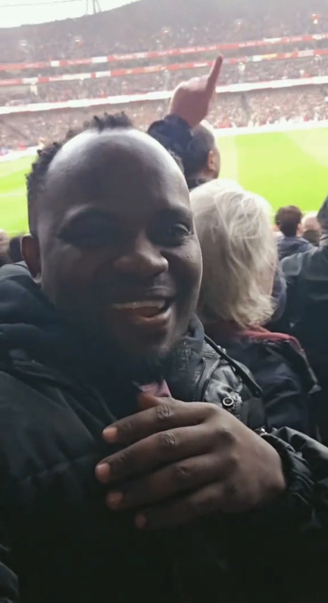 BigEyeUG's tweet photo. David Lutalo was at the Emirates Stadium on Saturday when Arsenal beat Everton. https://t.co/K1W1Hm2Hdl