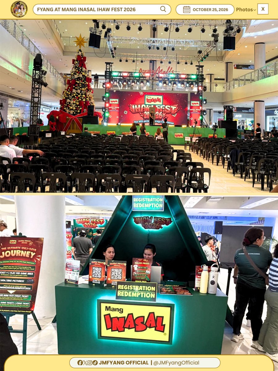 JMFyangOfficial's tweet photo. 𝐈𝐇𝐀𝐖 𝐅𝐄𝐒𝐓 𝟐𝟎𝟐𝟔, 𝐖𝐄’𝐑𝐄 𝐑𝐄𝐀𝐃𝐘! 💛💚
Our team live is here at the 𝗠𝗮𝗻𝗴 𝗜𝗻𝗮𝘀𝗮𝗹 𝗜𝗵𝗮𝘄 𝗙𝗲𝘀𝘁 𝟮𝟬𝟮𝟲 to cheer for our Fyangie! Ready na kaming sumigaw at magdala ng Bestie energy! LET’S GOOOO!
Fyangie, your Besties are here!
#MangInasalIhawFest2026 #FyangSmith