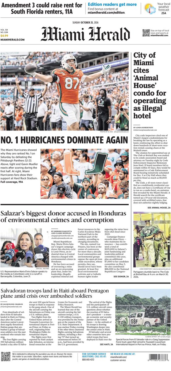 ukpapers's tweet photo. 🇺🇸 City of Miami cites 'Animal House' condo for operating as illegal hotel

▫@lrobertsonmiami
▫https://t.co/QAtYdBJvq4

@MiamiHerald #frontpagestoday #USA https://t.co/n30KIFe20v