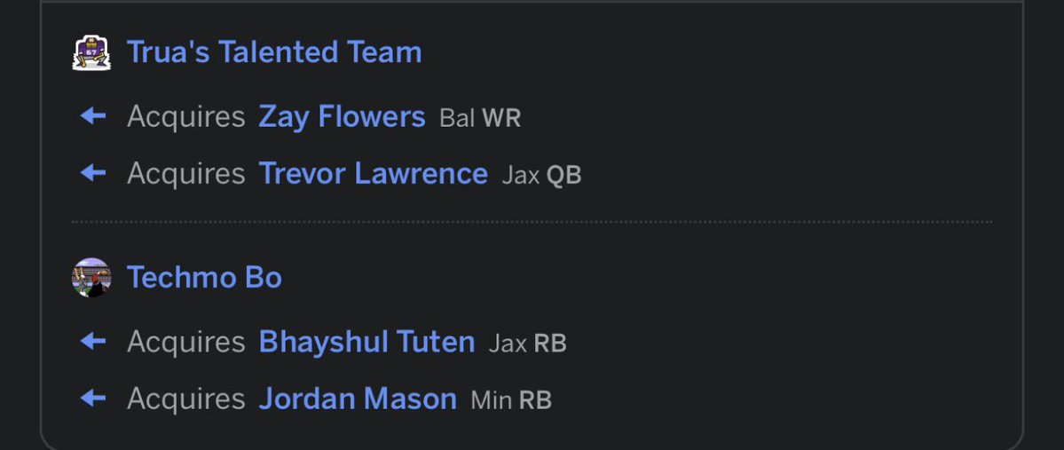 VelTheChud's tweet photo. @RotoLegends Who wins this trade https://t.co/fuR10Ye4Ky
