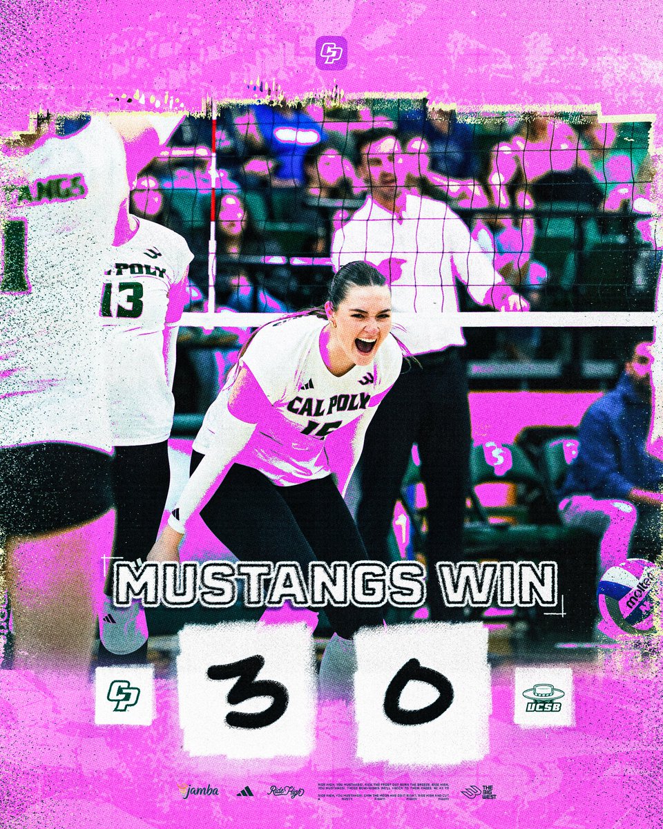 CalPolyVolley's tweet photo. 3-0 across the Central Coast! 🏐🐎

#RideHigh https://t.co/RqQO6sp0Vt