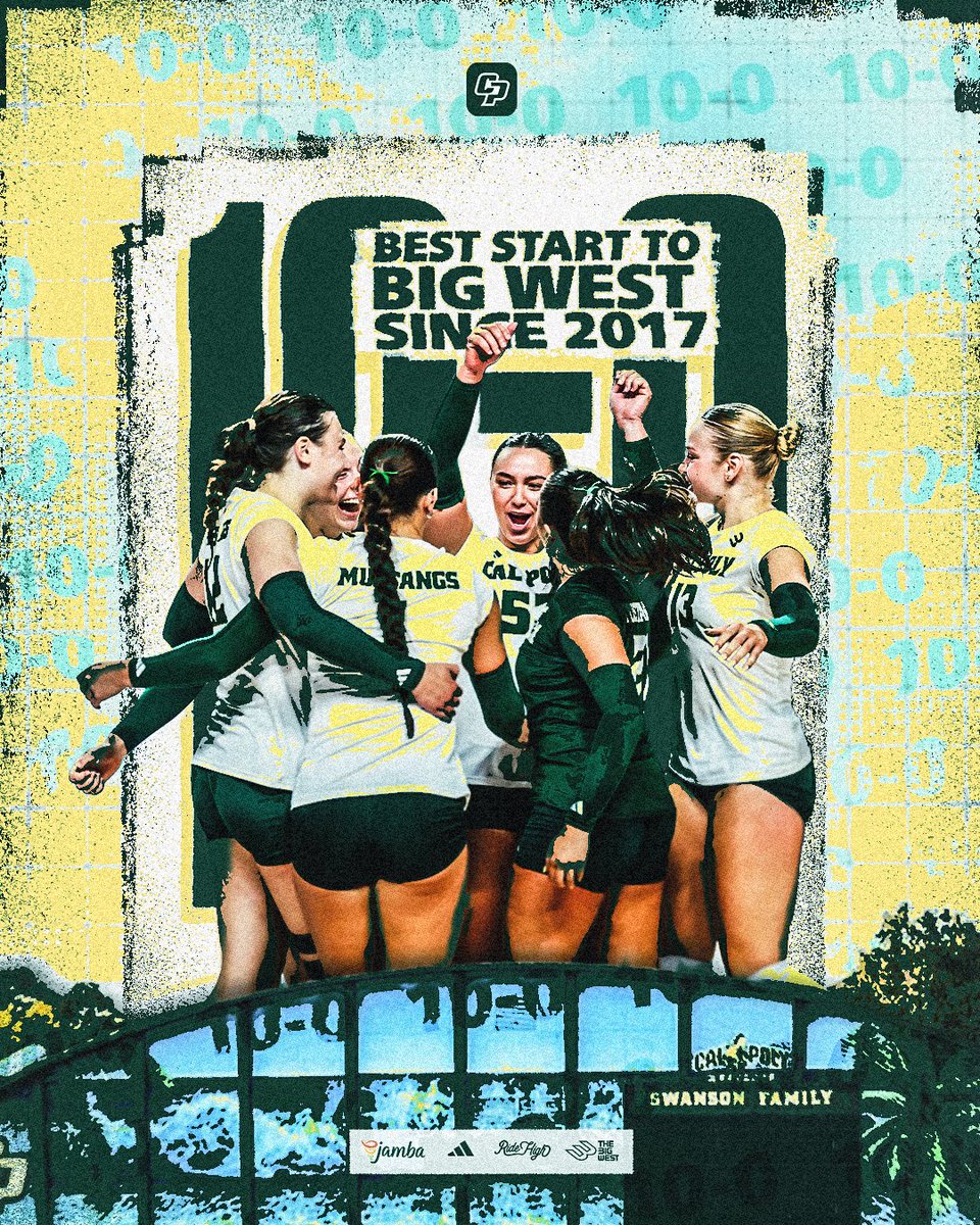 CalPolyVolley's tweet photo. 𝘿𝙤𝙪𝙗𝙡𝙚𝙨 𝙙𝙞𝙜𝙞𝙩𝙨 𝙖𝙣𝙙 𝙎𝙏𝙄𝙇𝙇 𝙪𝙣𝙗𝙚𝙖𝙩𝙚𝙣 🙌

The Mustangs are off to their best Big West start since the 2017 undefeated 16-0 conference season!

#RideHigh https://t.co/DEhwf48DiL