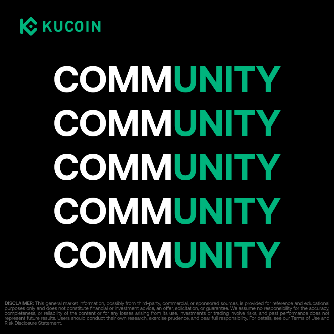 kucoincom's tweet photo. What's Community without Unity?
Join #UnitedAsKuFam today: https://t.co/ccL4MViQ9A

#KuCoin https://t.co/FsSpsSUrjF