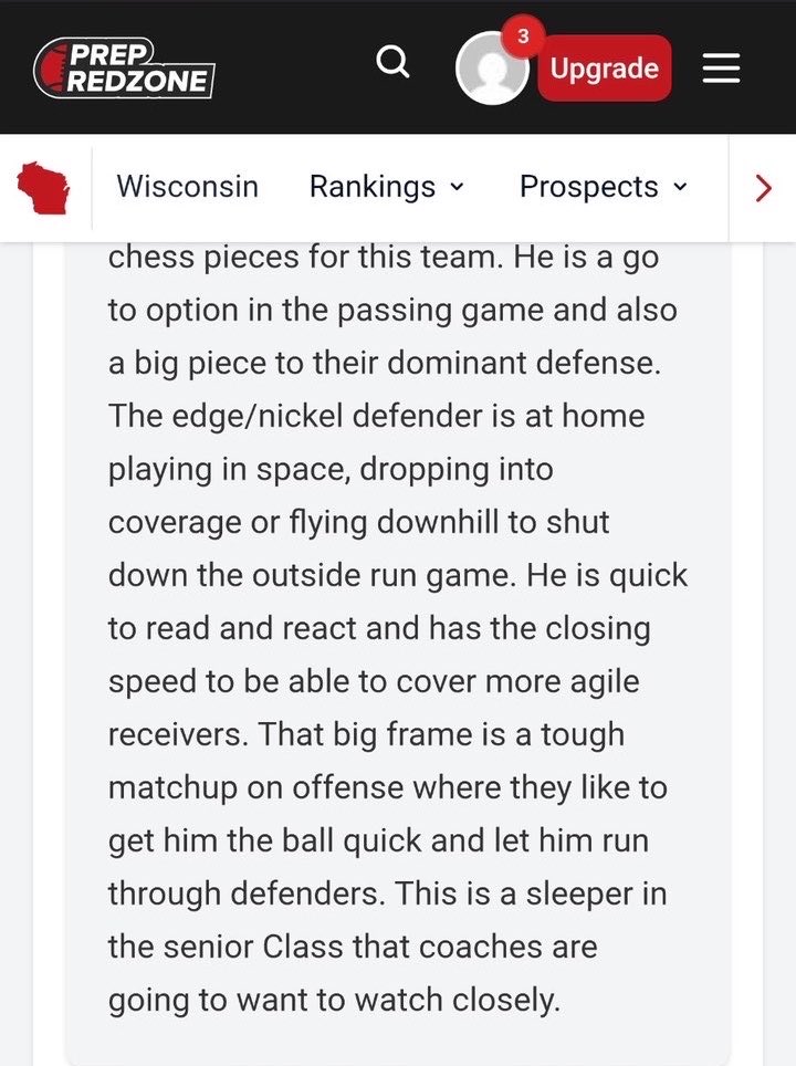 aidanfoster2027's tweet photo. Thank you @PrepRedzoneWI @MJ_NFLDraft for the article! @CoachSchrenk @bwdankeefer https://t.co/Q3v0OGn8xL