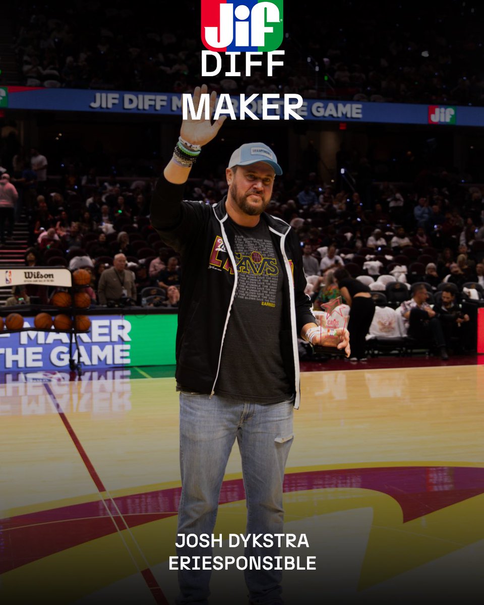 CavsCare's tweet photo. Tonight’s @Jif Diff Maker of the Game is Josh Dykstra of @EriesponsibleI!

Through education, awareness and clean-ups, thousands of volunteers help keep Lake Erie healthy for future generations. https://t.co/WIX9FvXeL8