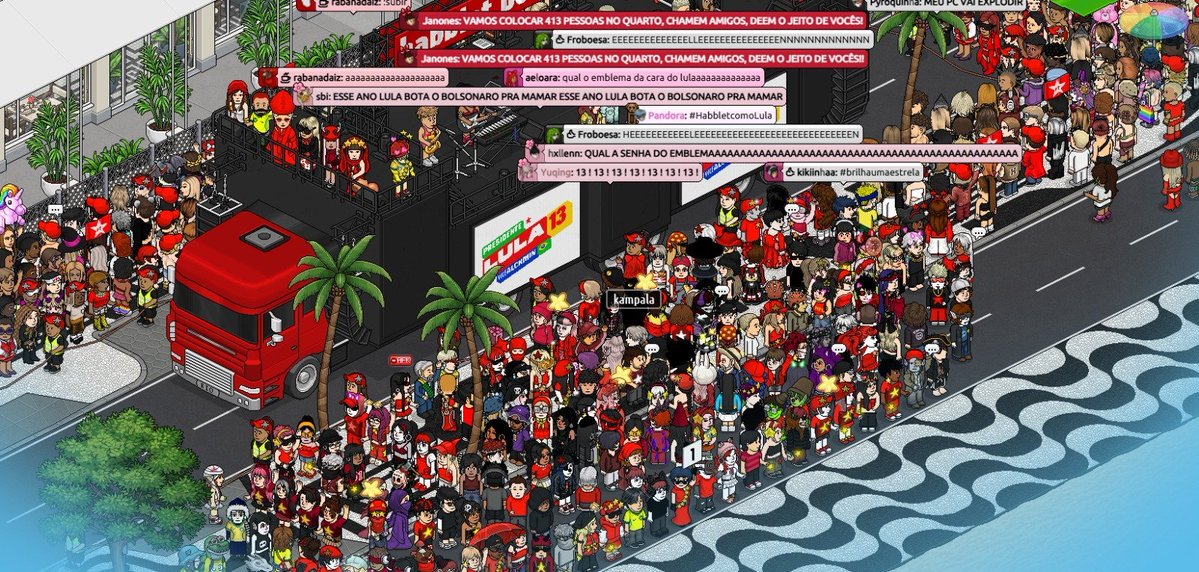 centralreality's tweet photo. Jogadores fizeram ato pró-Lula no Habblet! https://t.co/PgDpOW9aFM