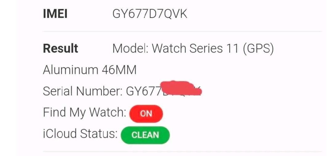 iapplesolution's tweet photo. 🟩 Apple Watch WIFI Series 11 iCloud Unlock Order only SN done instant, available order send. https://t.co/aRdqudyN9N
