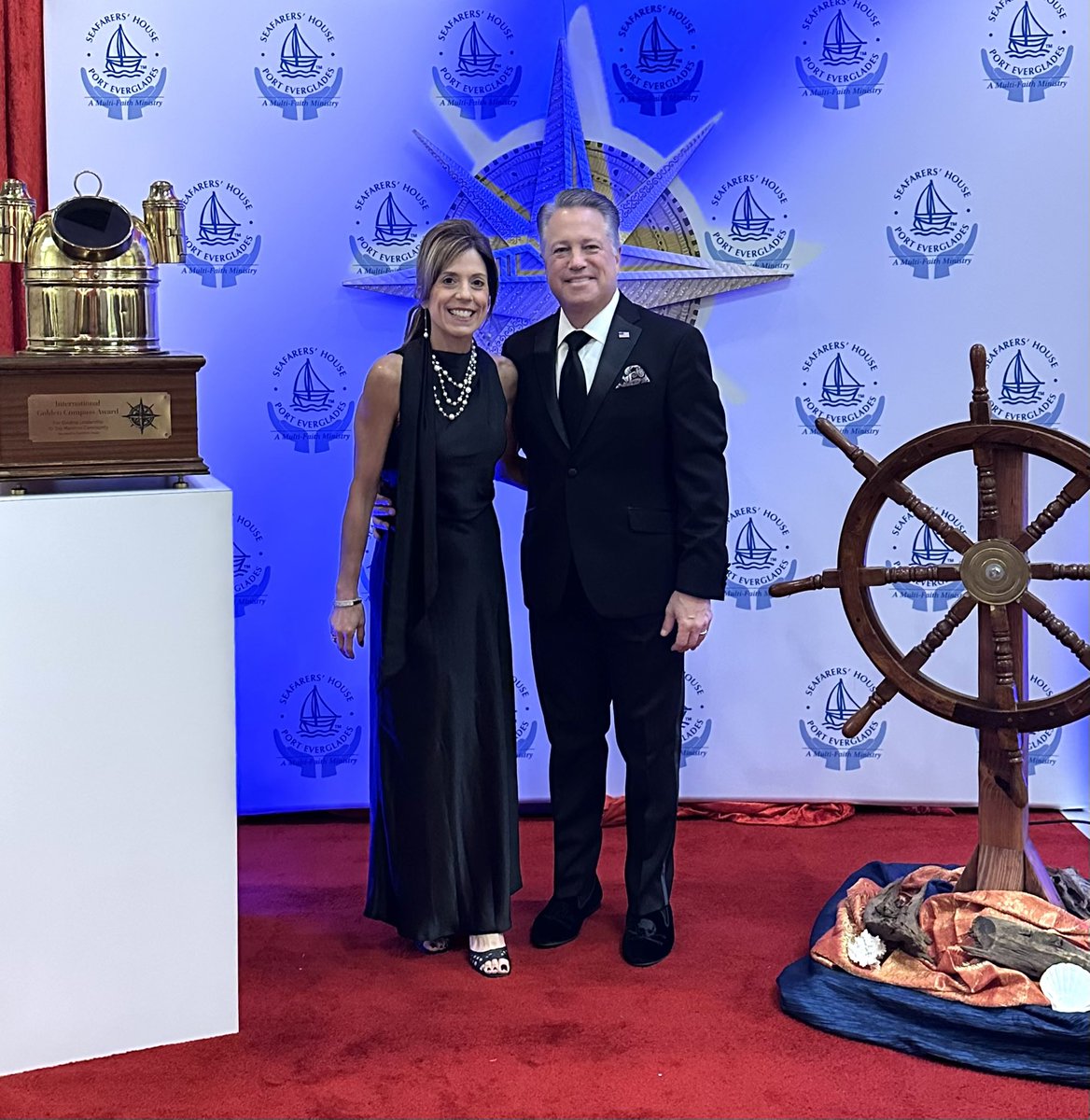 ChipLaMarca's tweet photo. Celebrating our amazing @PortEverglades Pilots at the 2026 International Golden Compass Gala. Thankful for all that our port pilots do everyday and especially for Mrs LaMarca, a Pilot Commissioner for the State of Florida. 🚢 https://t.co/x31mZ4Bfah