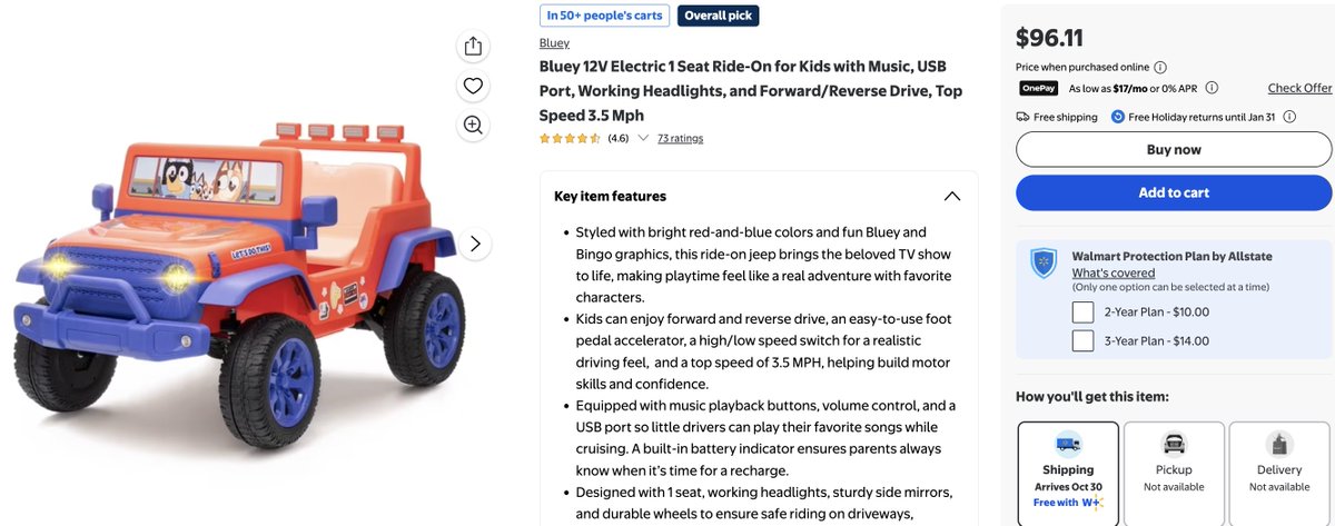 HoomanDeals's tweet photo. ONLY $96.11! BLUEY 12V ELECTRIC 1 SEAT RIDE-ON FOR KIDS WITH MUSIC #AD

Normally $249.99

https://t.co/jtqFeIDElF https://t.co/K5ckMcIQjS
