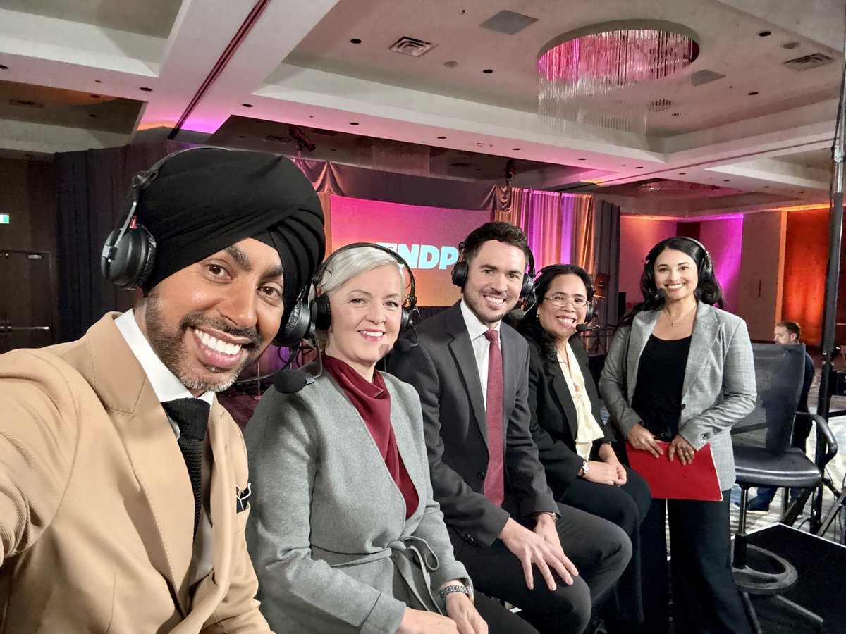 BradWestPoCo's tweet photo. Joining @SoniaSunger, @B_Bhullar, @drawolak, @lori_ackerman on @GlobalBC’s election night coverage! https://t.co/C4KAiBnEGd
