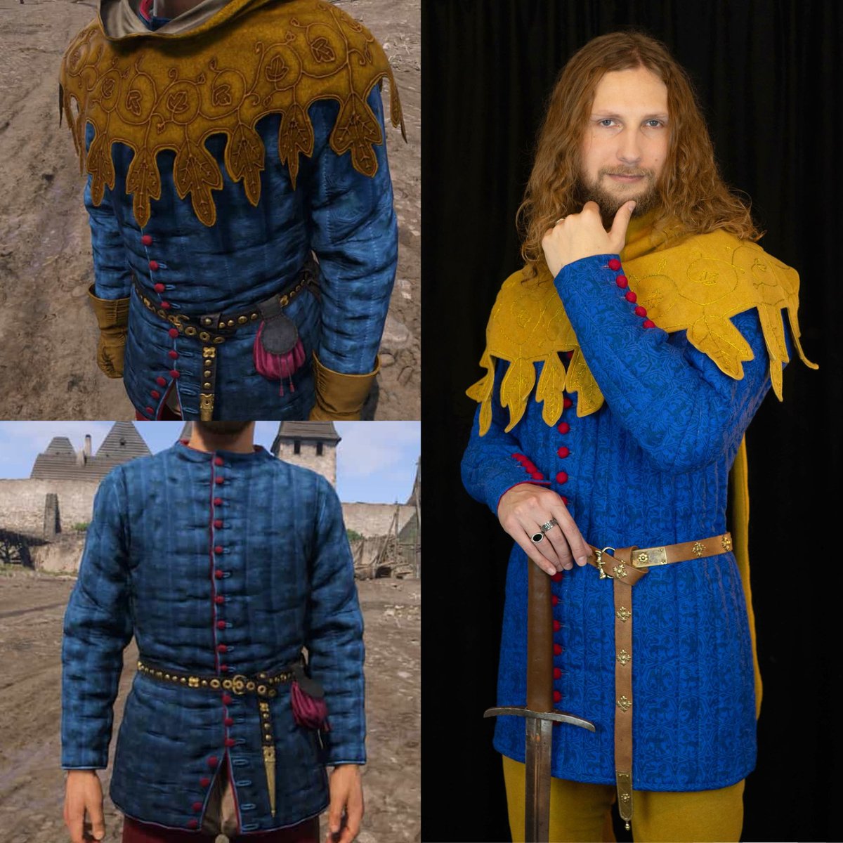 NatoI23406's tweet photo. We made this Henry's gambeson and chaperone from kcd2 for our customer lord Petr from Bohemia.
Came crazy!
#medieval #pourpoint #kcd2 https://t.co/oWiOMbPCiv