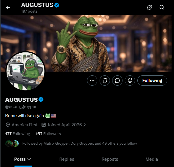 2Pro25's tweet photo. @ecom_groyper This guy needs 200 followers https://t.co/C9LHroCJNK