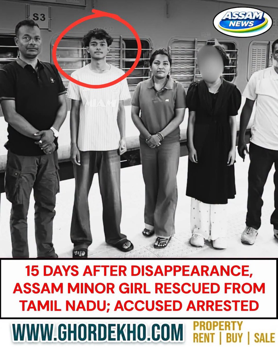 BS_Prasad's tweet photo. 🚨 BIG BREAKING NEWS! Assam Minor Girl Rescued in Tamil Nadu After 15 Days

A minor girl allegedly abducted from Mahimari village in Goroimari, South Kamrup, has been rescued from Tamil Nadu after nearly 15 days.

Police identified the accused as Abdul Mannan, a resident of Chautara, who allegedly lured the girl with a promise of marriage before taking her away.

Following a complaint from the girl’s family, Goroimari Police launched an investigation and formed a team led by ASI Pabitra Kalita under the supervision of OC Abdul Momin.

The police team travelled to Tamil Nadu and traced the girl to Hosur in Tamil Nadu’s Krishnagiri district. She was subsequently rescued, while the accused was arrested.

Further legal proceedings are underway as the investigation continues.

#AssamNews #TamilNadu #MissingGirl #RescueOperation