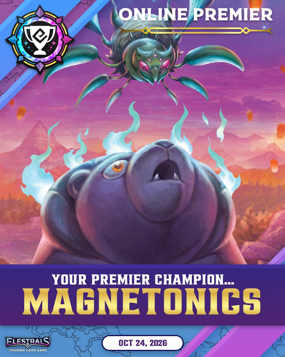 Elestrals's tweet photo. It did well in testing! 🕷️
🏆Congratulations to Magnetonics for winning our October 24th Online Premier Event with Hestia Spiders!
#PlayElestrals https://t.co/GV6We3cHmz