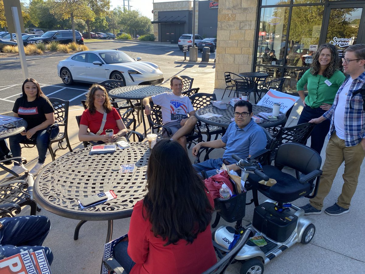 TravisGOP's tweet photo. GOTV in HD 47/CD-10! Thank you Steiner Ranch for a beautiful Austin morning and some great voter-to-voter conversations. @TexasGOP https://t.co/NDYzbVo26c