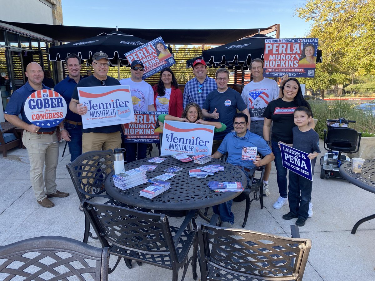 TravisGOP's tweet photo. GOTV in HD 47/CD-10! Thank you Steiner Ranch for a beautiful Austin morning and some great voter-to-voter conversations. @TexasGOP https://t.co/NDYzbVo26c