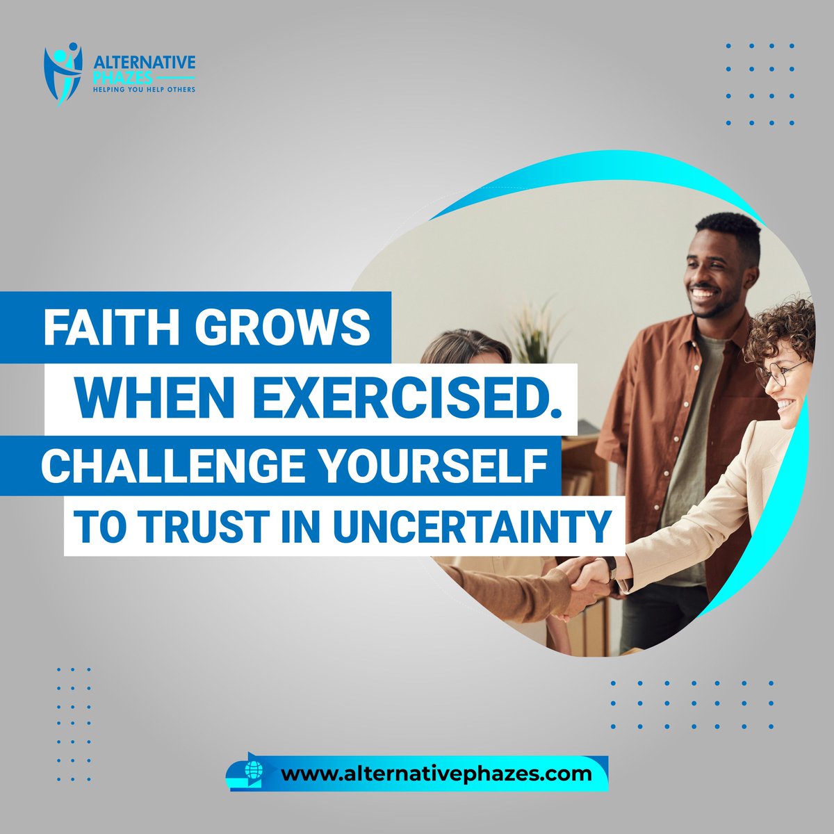 alternativephaz's tweet photo. Faith Grows When Exercised

Growth often happens outside your comfort zone. Discover more mindset tools with Alternative Phazes.

https://t.co/lRvbdhsoaq

#AlternativePhazes #FaithAndGrowth #MindsetShift #MentalWellness #TrustTheProcess #MentalHealthMatters https://t.co/ENodKTVNWF