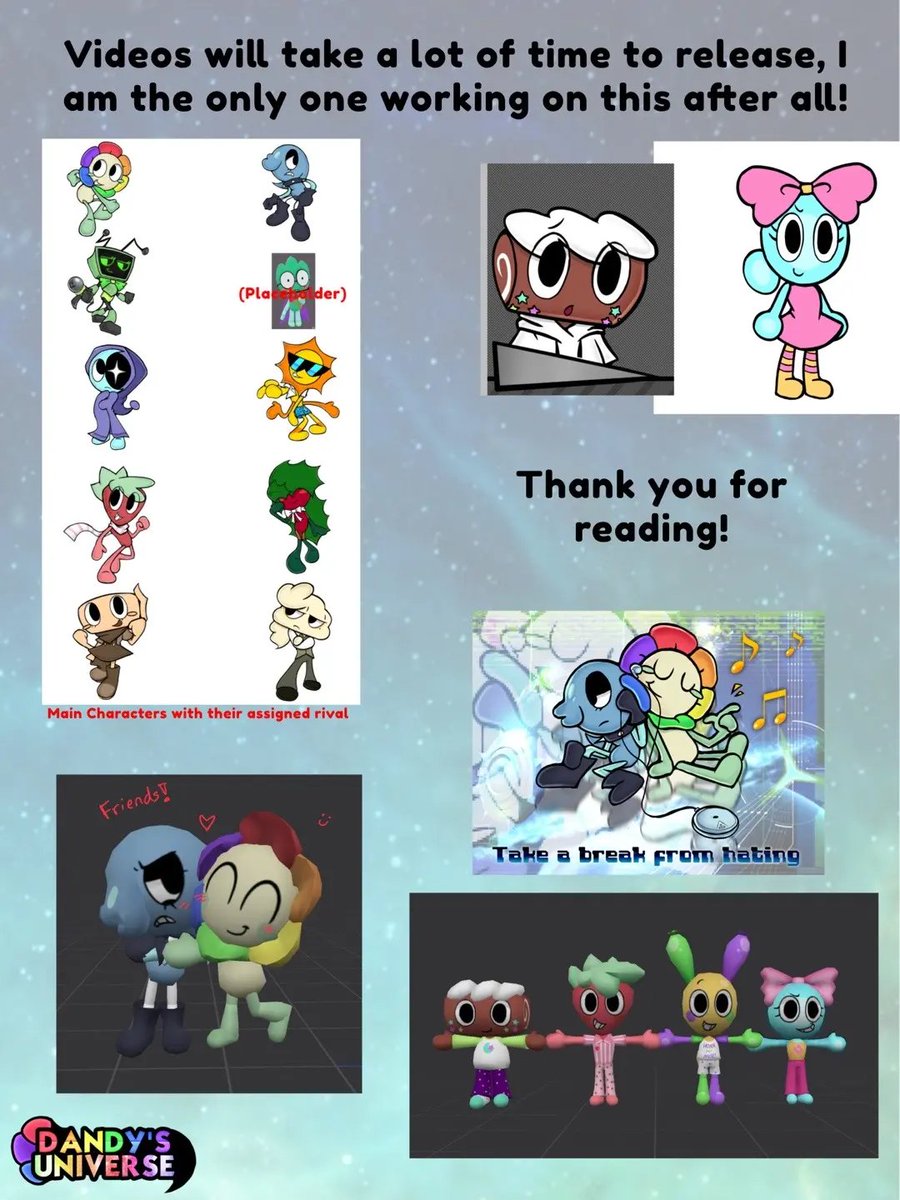 YouronlyFish's tweet photo. Introducing my Dandy's world AU! 

Sorry if there's any spelling mistakes, english isn't my first language! 
#dandysworld #dandysworldau https://t.co/cFADoJXOBx
